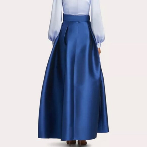 Sachin & Babi Periwinkle Blue Zoe Long Sleeve Mikado Gown *Less Belt* - Picture 6 of 6